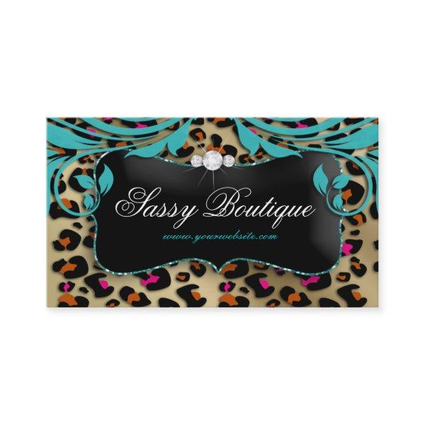 Leopard Print  Blue Swirls Jewelry