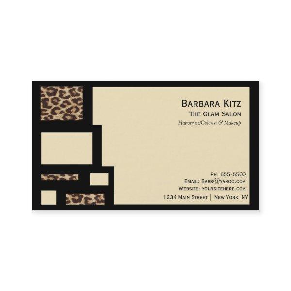 Leopard Print Cream Color Block