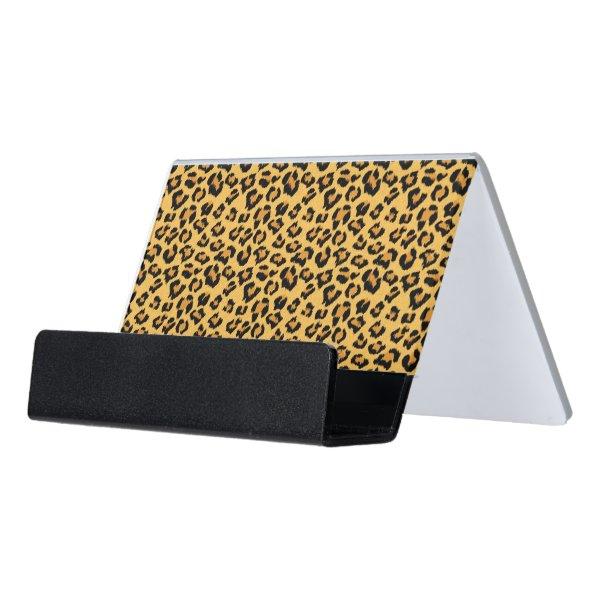 Leopard Print Faux Fur Pattern in Natural Shades Desk  Holder