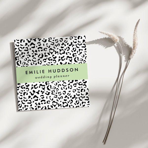 Leopard Print, Leopard Spots, Black And White  Square