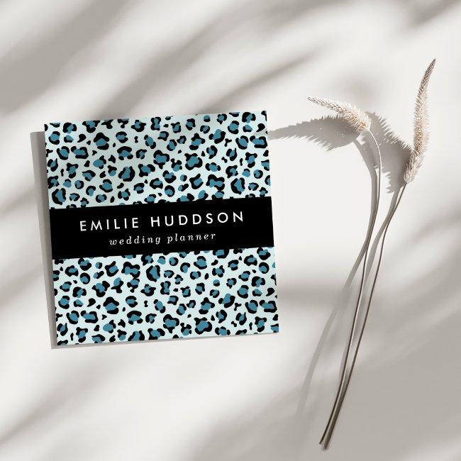 Leopard Print, Leopard Spots, Blue Leopard Square
