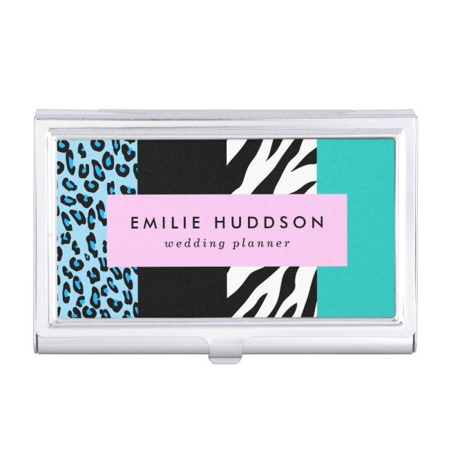 Leopard Print, Zebra Print, Animal Print, Blue Case