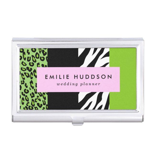 Leopard Print, Zebra Print, Animal Print, Green Case