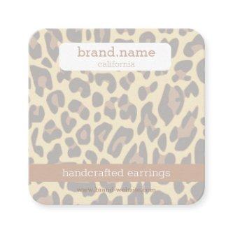Leopard Skin Handmade Jewelry Studs Display Holder Square