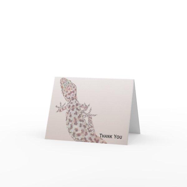 Leopard Spotted Gecko on Sand Thank You Card