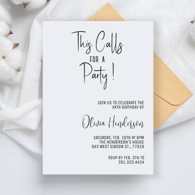 Let's Celebrate This Calls For a Party Birthday Invitation