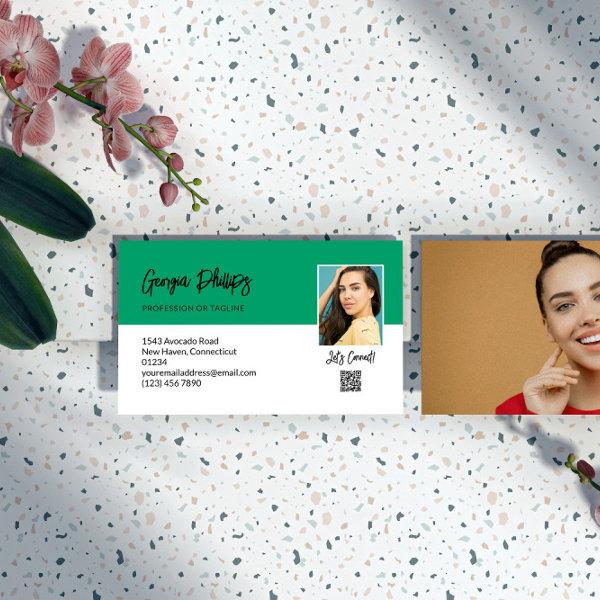 Let's Connect Jade Green QR Code Photo