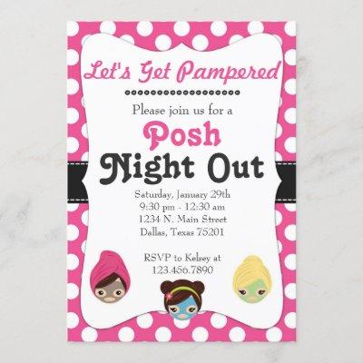 Let's Get Pampered Pink Posh Party Invitation