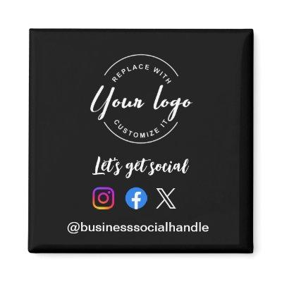 Let's get social Icons Connect Social Handle Magnet