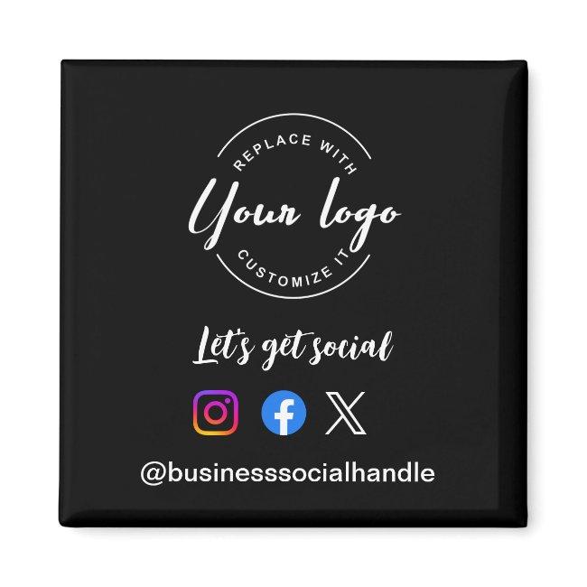 Let's get social Icons Connect Social Handle Magnet