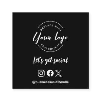 Let's get social logo Social Media website QR code Square