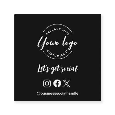 Let's get social logo Social Media website QR code Square