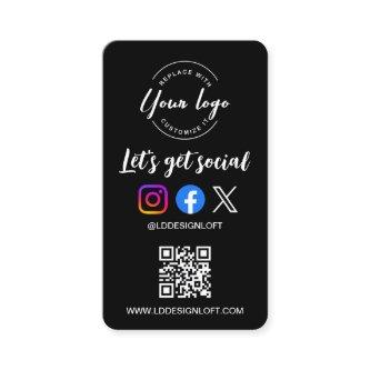 Let's Get Social Media QR Code Black