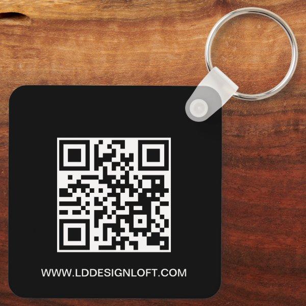 Let's Get Social Media QR code website Custom logo Keychain