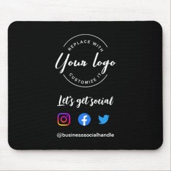 Let's Get Social Media website Custom logo Mouse Pad