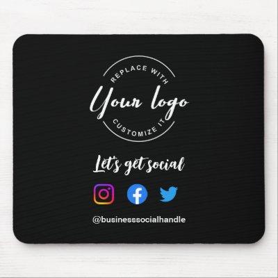 Let's Get Social Media website Custom logo Mouse Pad