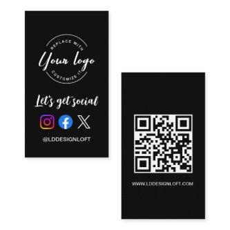 Let's Get Social Media website Custom logo QR code
