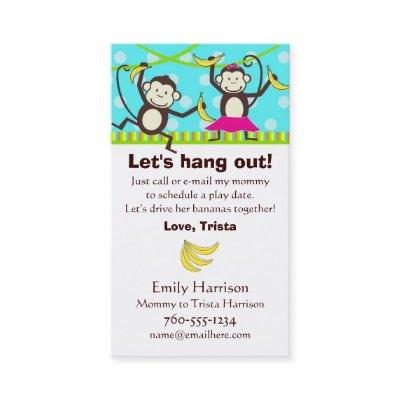 Let's Hang Out, Monkey Play Date Cards