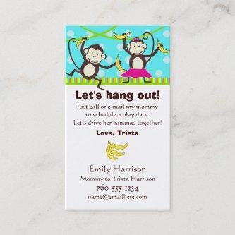 Let's Hang Out, Monkey Play Date Cards