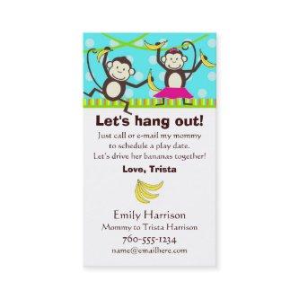 Let's Hang Out, Monkey Play Date Cards