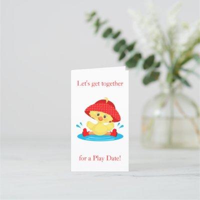 Let's Play Cute Duck Appointment Card