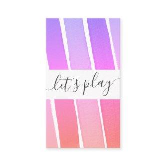 Let's Play Rainbow Playdate Mommy Calling Card