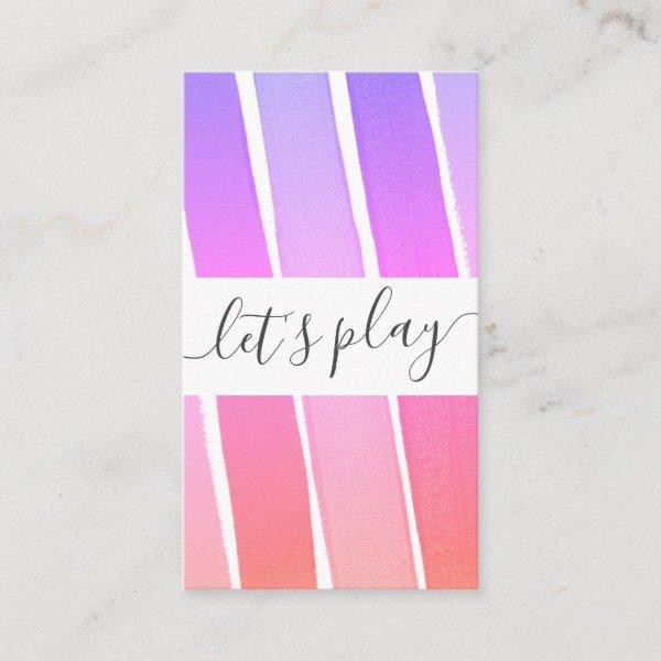 Let's Play Rainbow Playdate Mommy Calling Card