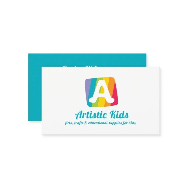 Letter A colorful block stripe art