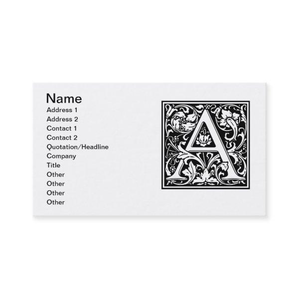 Letter A Medieval Monogram Art Nouveau