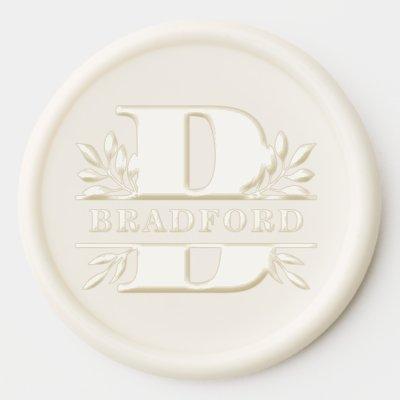 Letter B Classic Foliage Family Name Monogram Wax Seal Sticker