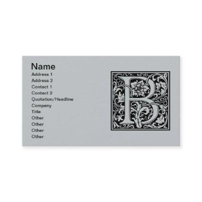 Letter B Medieval Monogram Art Nouveau