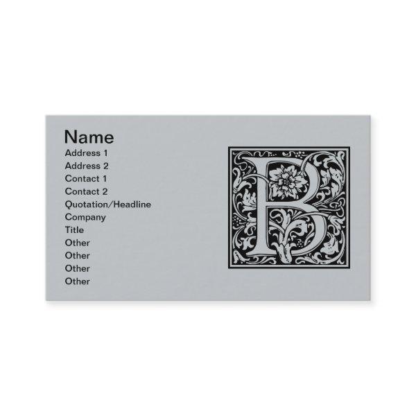 Letter B Medieval Monogram Art Nouveau