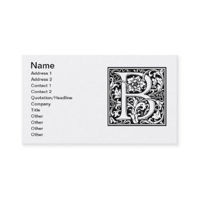 Letter B Medieval Monogram Art Nouveau