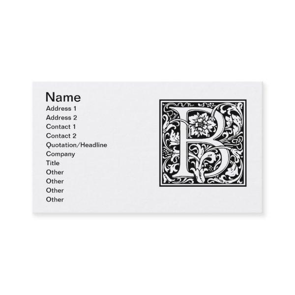 Letter B Medieval Monogram Art Nouveau