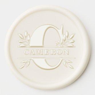 Letter C Classic Foliage Family Name Monogram Wax Seal Sticker