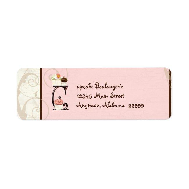 Letter C  Cupcake Business Address Mailing Labels