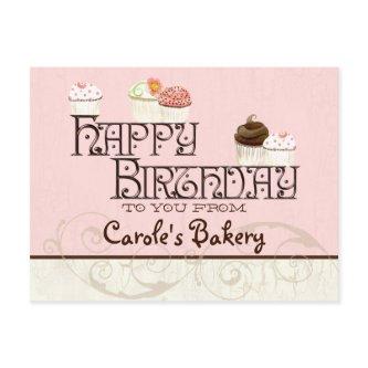 Letter C Happy Birthday Cupcake Business Postcard