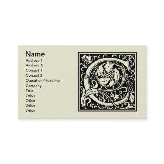 Letter C Medieval Monogram Art Nouveau