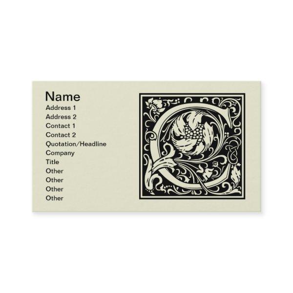 Letter C Medieval Monogram Art Nouveau