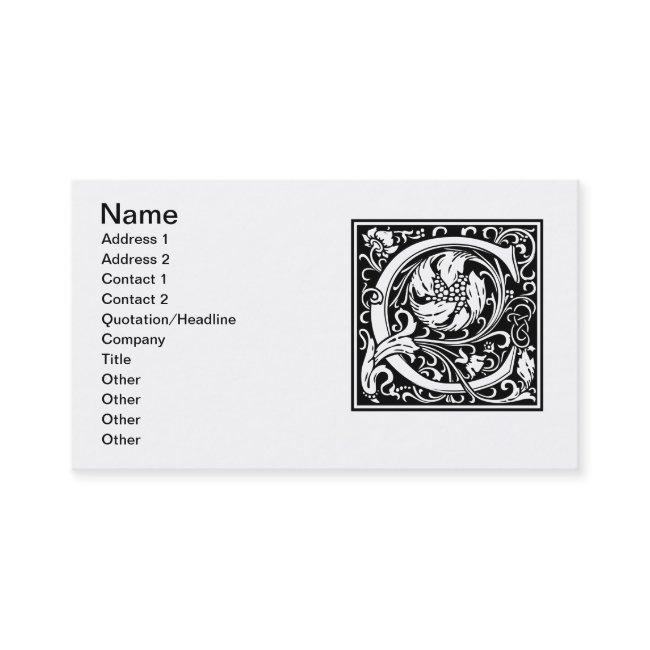 Letter C Medieval Monogram Art Nouveau