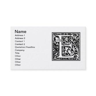 Letter E Medieval Monogram Art Nouveau