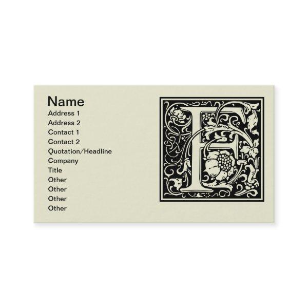 Letter F Medieval Monogram Art Nouveau