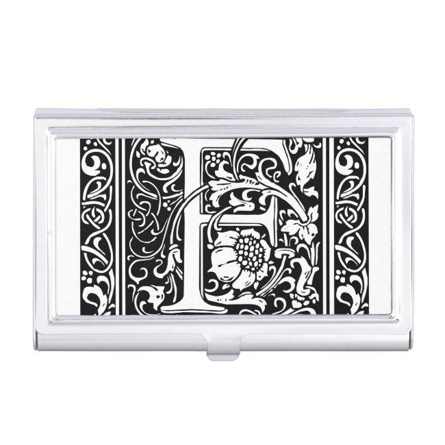 Letter F Medieval Monogram Art Nouveau Holder