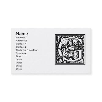 Letter G Medieval Monogram Art Nouveau