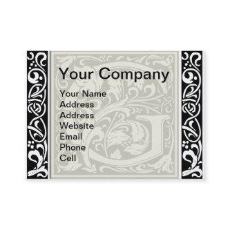 Letter G Medieval Monogram Art Nouveau