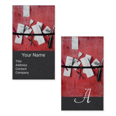 LETTER HOLDER IN WOOD MONOGRAM Red Black Paper