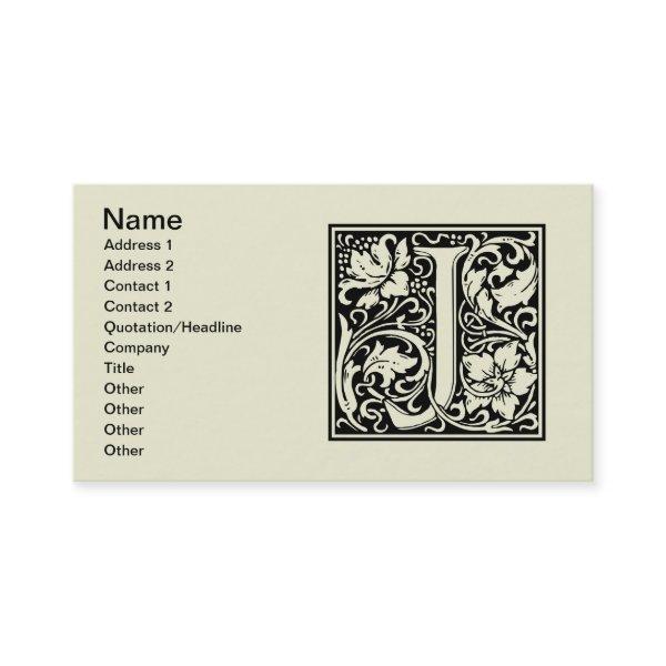 Letter J Medieval Monogram Art Nouveau