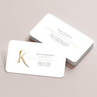 Letter K Calligraphy Gold/Black Gradient Monogram