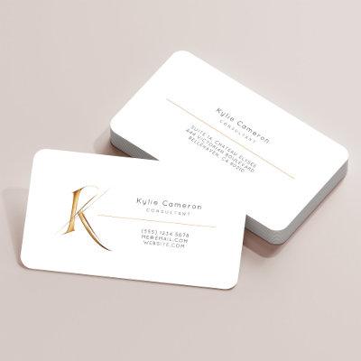 Letter K Calligraphy Gold/Black Gradient Monogram