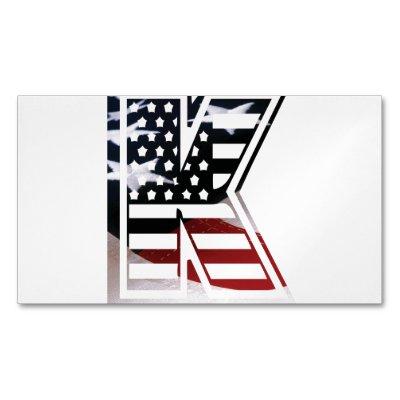 Letter K Monogram Initial Patriotic USA Flag  Magnet